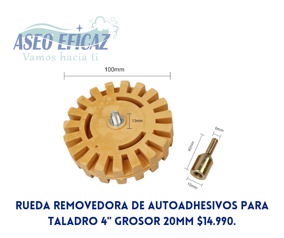 Rueda removedora de autoadhesivos para taladro. - Imagen 2