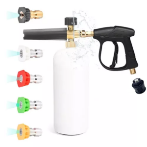 Kit - Pistola Corta Cañon | Espumadora acople rápido 1 Litro | 5 boquillas | Adaptador M22 Karcher