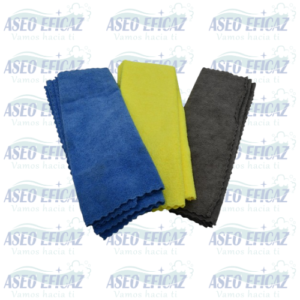 Paño Microfibra corte laser sin bordes - 200gsm 35x35cm - Gris | Amarillo | Celeste